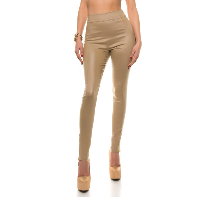 Sexy Koucla-highwaist leatherlook pants with zips