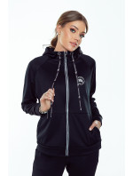 Drsná mikina Radical Sportovní mikina s kapucí Zip Black