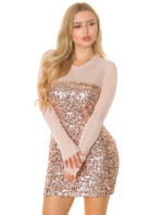 Sexy Koucla longsleeve Mesh Minidress with sequins