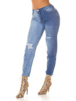 Sexy Highwaist Bi-Color Mom Jeans Použitý vzhled