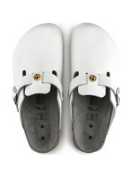 Birkenstock women's clogs Boston ESD White natural leather medical flip-flops narrow narrow (0061378) dámské