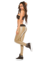 Sexy KouCla Leather look pants with fabric collar