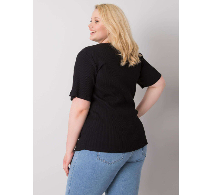 Černá pruhovaná halenka plus size velikosti