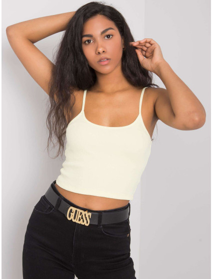 RUE PARIS Světle žlutý crop top