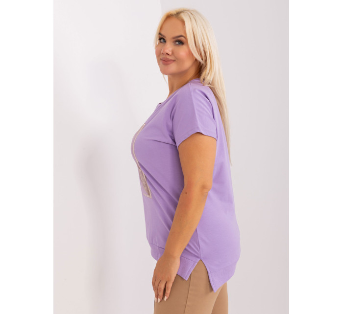 Světle fialová halenka plus size s rozparky