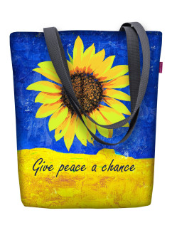 Bertoni Plátěná taška Sunny Give Peace Blue/Yellow