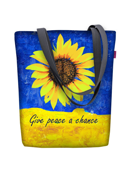 Bertoni Plátěná taška Sunny Give Peace Blue/Yellow