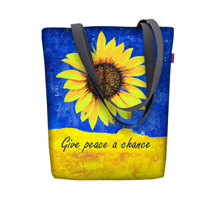 Bertoni Plátěná taška Sunny Give Peace Blue/Yellow