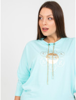 Bavlněná halenka Mint plus size s aplikací