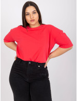 Korálové tričko z bavlny plus size