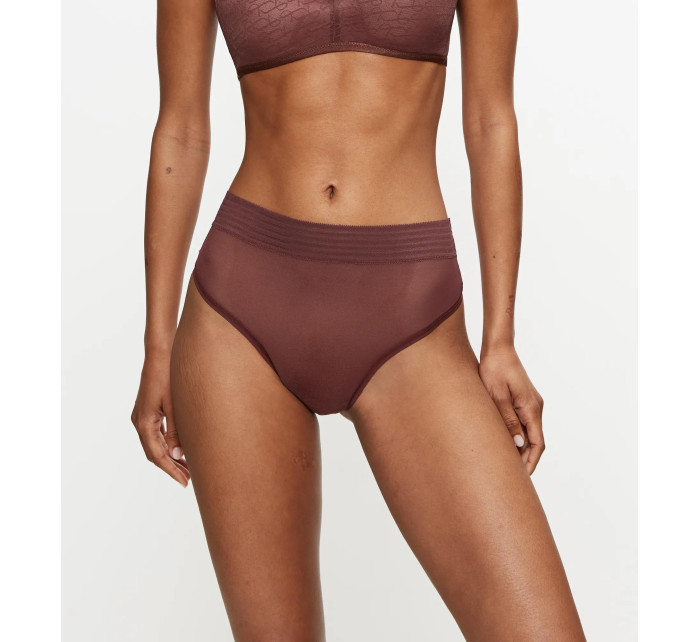 Dámská tanga Tempting Sheer Highwaist String - BROWN - hnědé 7572 - TRIUMPH