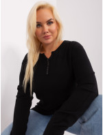 Černý dámský svetr plus size s viskózou