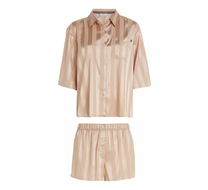 Dámské pyžamo SHORT SLEEVE MATTE & SHINE SET UW0UW04942TRY - Tommy Hilfiger