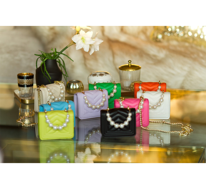 Trendy ultra mini kabelka s perleťovou rukojetí