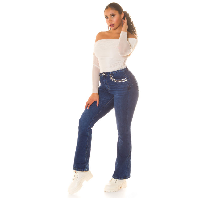 Sexy Highwaist Bootcut Jeans with glitter details