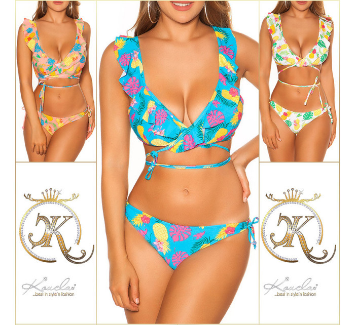 Sexy bikiny s volánky Hawaii Print