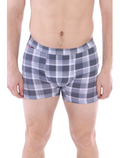 Pánské boxerky Long Fit 104 šedé káro