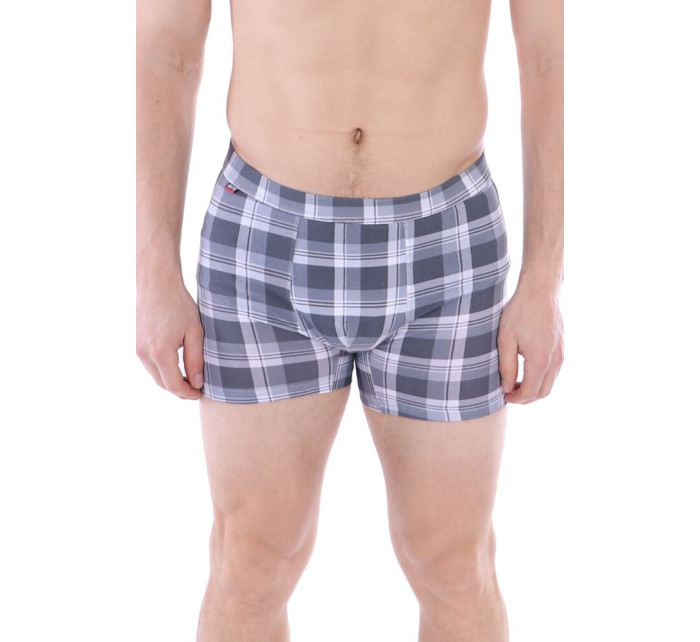 Pánské boxerky Long Fit 104 šedé káro