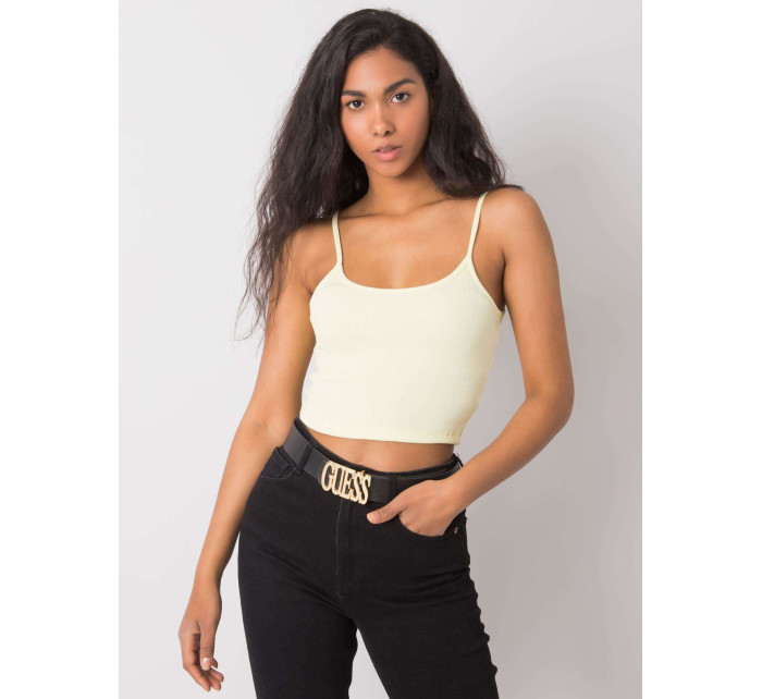 RUE PARIS Světle žlutý crop top