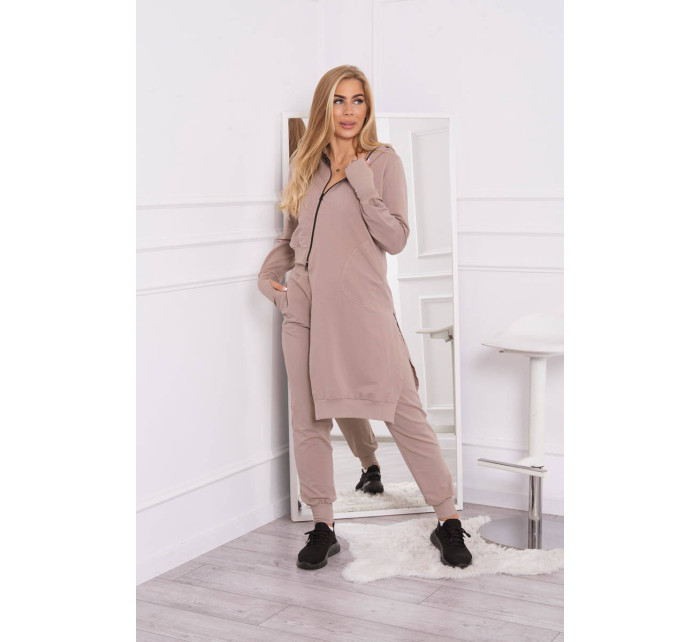 souprava s delší tmavě béžová model 18749192 - K-Fashion