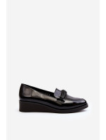 Dámské lakované boty Loafers Black Polike