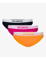 Dámské kalhotky Bikini ATLANTIC 3Pack - tmavě modrá, růžová, oranžová