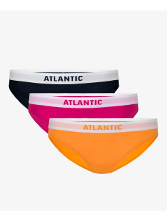 Dámské kalhotky Bikini ATLANTIC 3Pack - tmavě modrá, růžová, oranžová