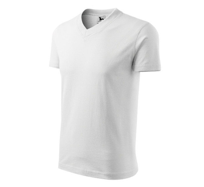 V-neck tričko unisex bílá