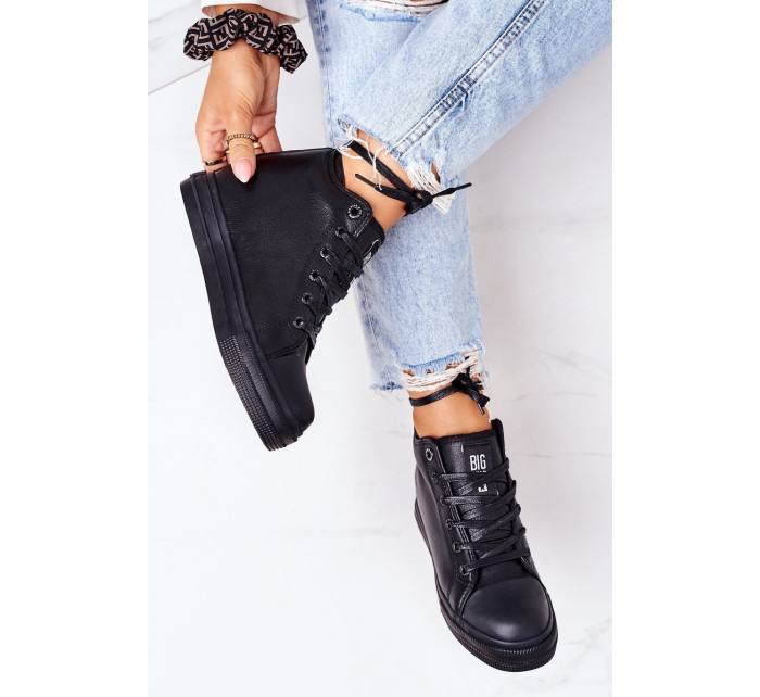 Leather Wedge Sneakers Big Star EE274127 Black