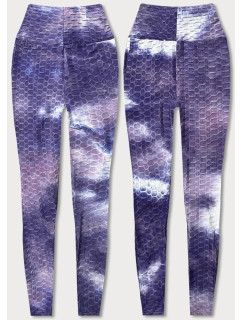 Fialové legíny s motivem TIE DYE  (YW88025)