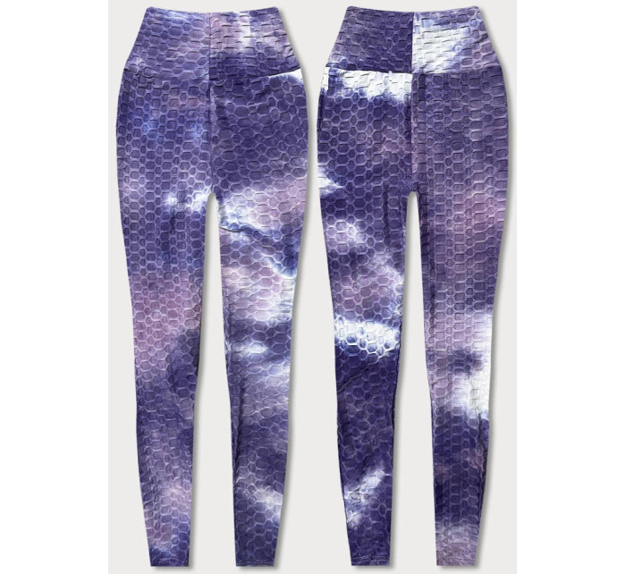 Fialové legíny s motivem TIE DYE  (YW88025)