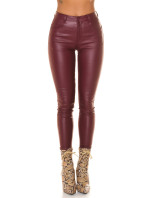 Sexy leather look high waist pants