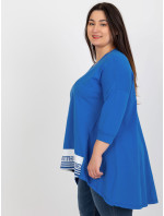 Tmavě modrá asymetrická plus size tunika