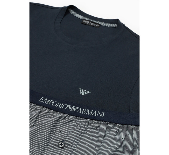 Pánské pyžamo 111339 4R576 66936 tm. modré s proužkem - Emporio Armani