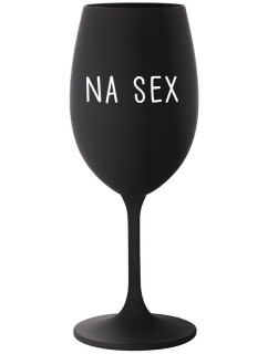 NA SEX - černá sklenice na víno 350 ml