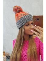 Dámská čepice s bambulí Abigail  orange model 18751667 - K-Fashion