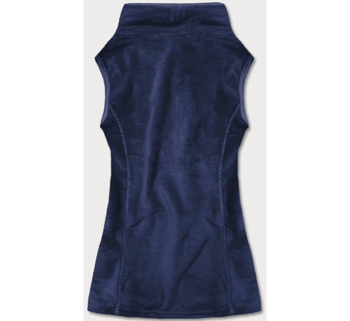 Tmavě modrá plyšová dámská vesta model 17757850 - J.STYLE