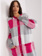 Fuchsiově zelený oversize cardigan