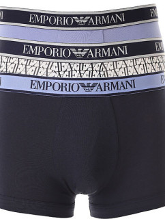 Pánské boxerky 3Pack 112131 4R717 modré - Emporio Armani