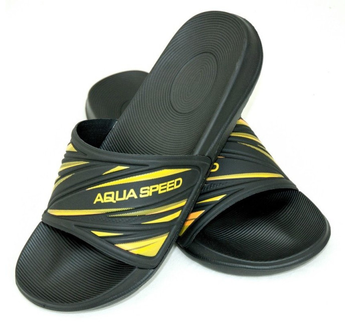 AQUA SPEED Plavecká obuv do bazénu Idaho Black/Yellow Pattern 18