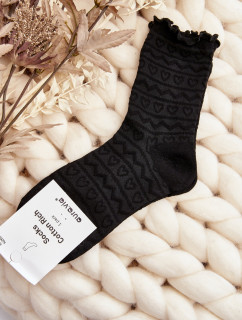 Vzorované dámské ponožky černé