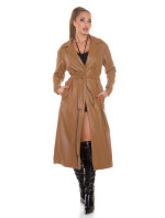 Sexy model 19620535 Leather Coat with Belt - Style fashion