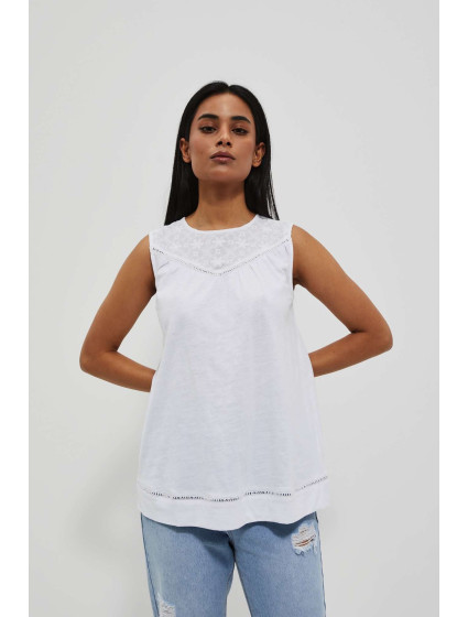 LADIES TOP L-TS-4080 OFF BÍLÁ