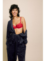 Sensual Velour Robe Top - BLUE - TRIUMPH BLUE - TRIUMPH