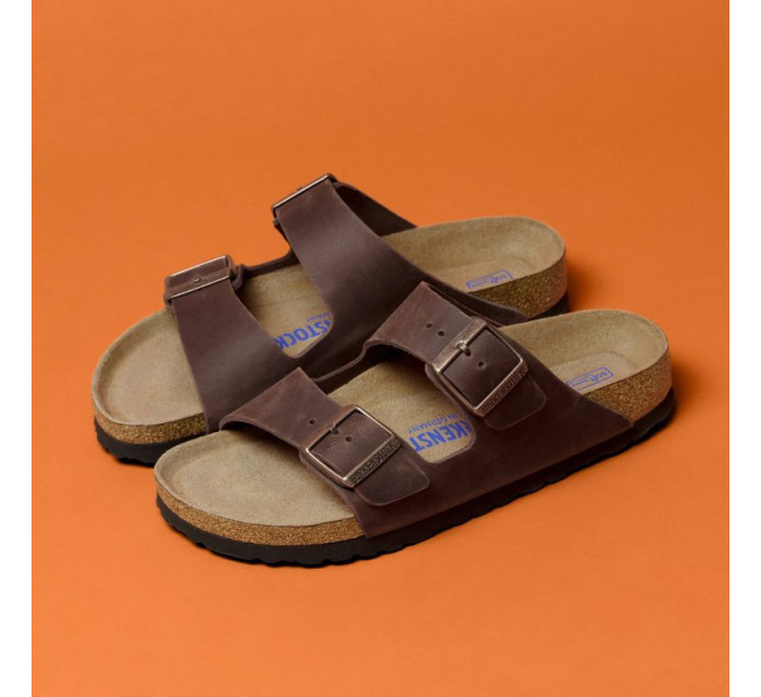 Dámské žabky Birkenstock Arizona Soft Footbed Oiled Leather Habana narrow (0452763)