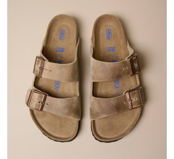 Birkenstock Arizona Soft Footbed Oiled Leather Tabacco Brown úzké žabky pro muže/dámy (0552813)