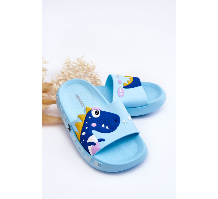 Dětské pěnové pantofle Dinosaur Light Blue Dario