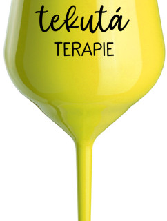 TATÍNKOVA TEKUTÁ TERAPIE - žlutá nerozbitná sklenice na víno 470 ml