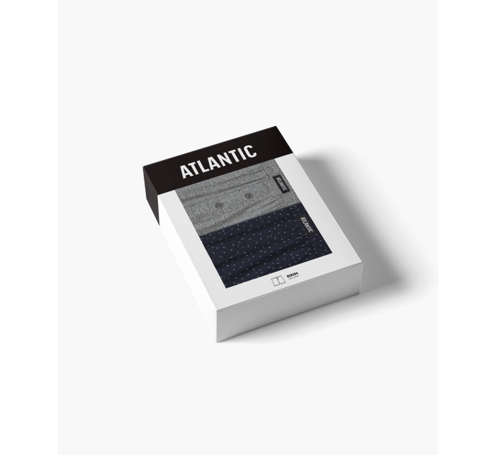 Pánské volné boxerky ATLANTIC 2Pack - tmavě modré/šedé