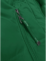 Volná zelená dámská vesta s kapucí (2655)